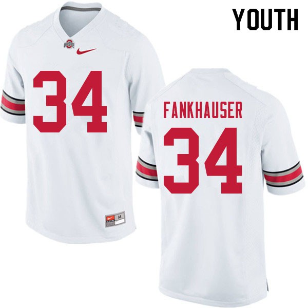 Ohio State Buckeyes #34 Owen Fankhauser Youth Official Jersey White
